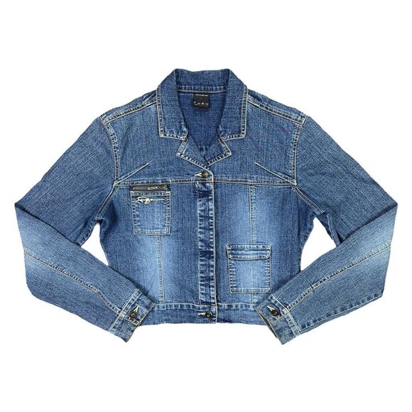 Vintage Y2K Women’s FUBU Cropped Denim Jacket - Size Large - Picture 2 of 11